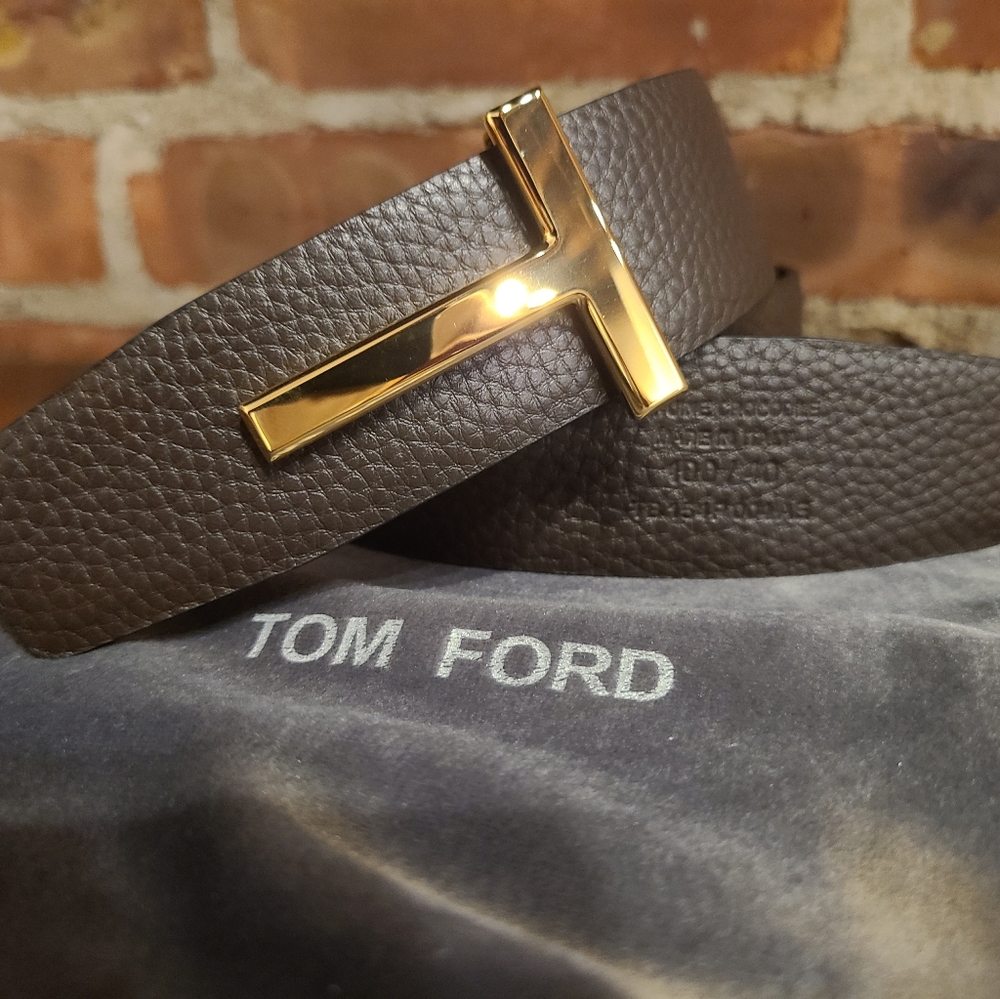 Tom Ford Gold T Reversible Men’s Belt